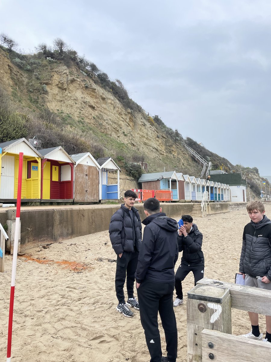 Year 12 conducting fieldwork on Swanage Beach