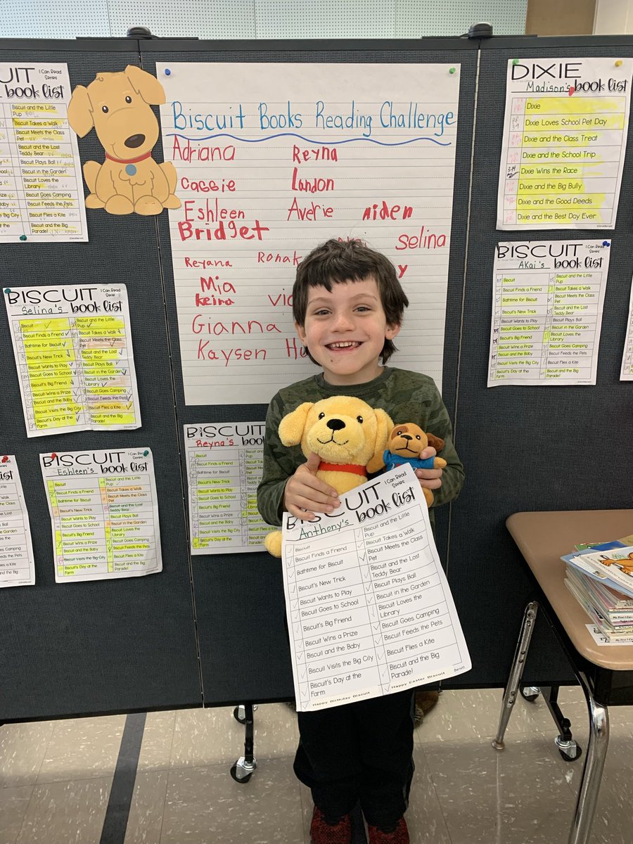 MrsHerrera_WCB's tweet image. Our Biscuit Book Challenge is complete!! Here are more finishers!!📚🐶📚 My book list shows how much love went into getting this challenged completed! 😂 #hardworkpaysoff #practicemakesbetter #wcbpride Thanks @AlyssaCapucilli for sharing your love of Biscuit with us!