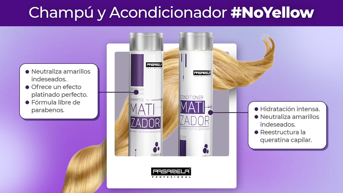 Pasarela_ve's tweet photo. En #PasarelaProfesional somos expertos en platinar cabellos rubios y hacerlos lucir hidratados y sedosos👱🏼‍♀️
Para muestra, nuestro Dúo Matizador #NoYellow 💜 

¿Qué esperas para probarlo?  🙌🏼
.
#RubioPerfecto #VivePasarela #HairCare https://t.co/0Kx96uJNtk