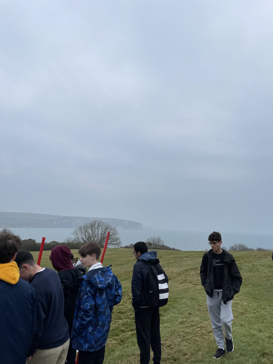 Back on the Dorset Coastline, with Year 12 after a 2 year fieldwork 'break'. Students looking out seeing if they can spot Old Harry's Rocks in the mist!