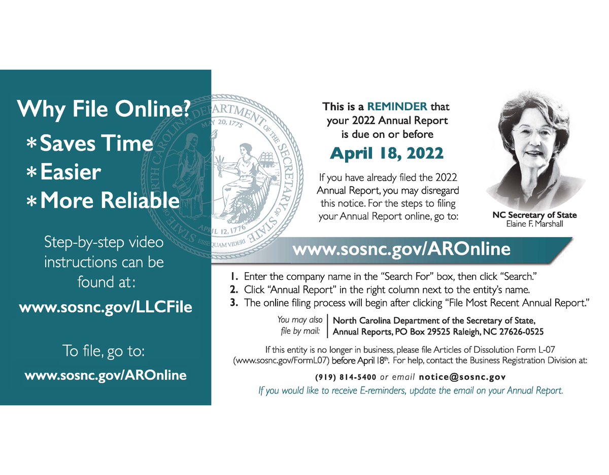 As the April 18th due date for Annual Reports approaches, remember that filing your report online saves time and reduces your chances of submitting a report with errors. You can file online at bit.ly/3Dk4kT5 – we even have tutorial videos to walk you through the process.
