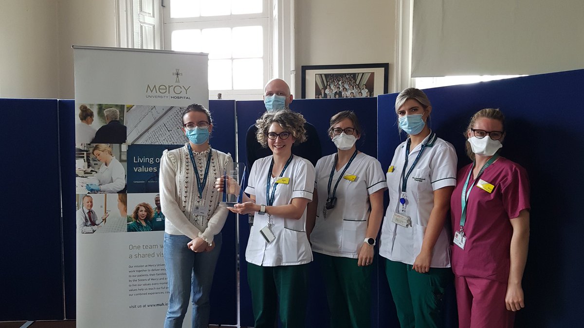 Mercycork's tweet photo. Congratulations Maria Larkin, latest winner of the @Mercycork Employee Choice Values Award. Occupational Therapist Maria was nominated by her peers for the exceptional patient centred care she delivers for the older adult at MUH #ThisIsMercy @HSELive @AgeWellCork @jamesdeasy1979 https://t.co/FThCQfrEWN