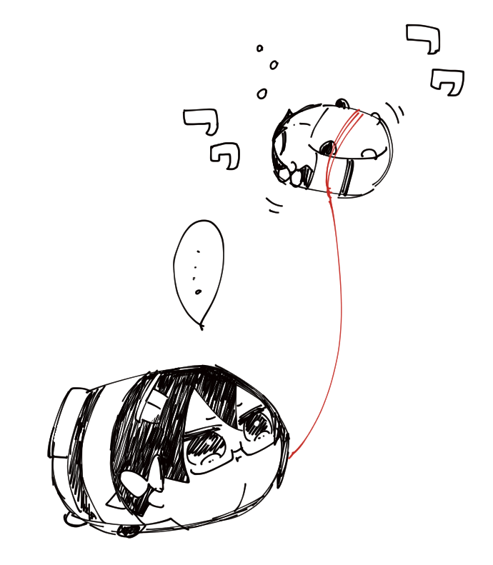 飛ばされないように紐で繋がれました 