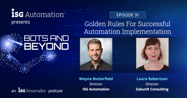 LindaDelbridge's tweet photo. What are the pitfalls to avoid when embarking on an #automation implementation? How do you build the right team and manage them to success? Join ISG's @Waynaldo82 for a conversation with @lozzierobbo7, VP of Automation, Zukunft Consulting. https://t.co/gicbF2EXtL https://t.co/VKvPwdIpfs