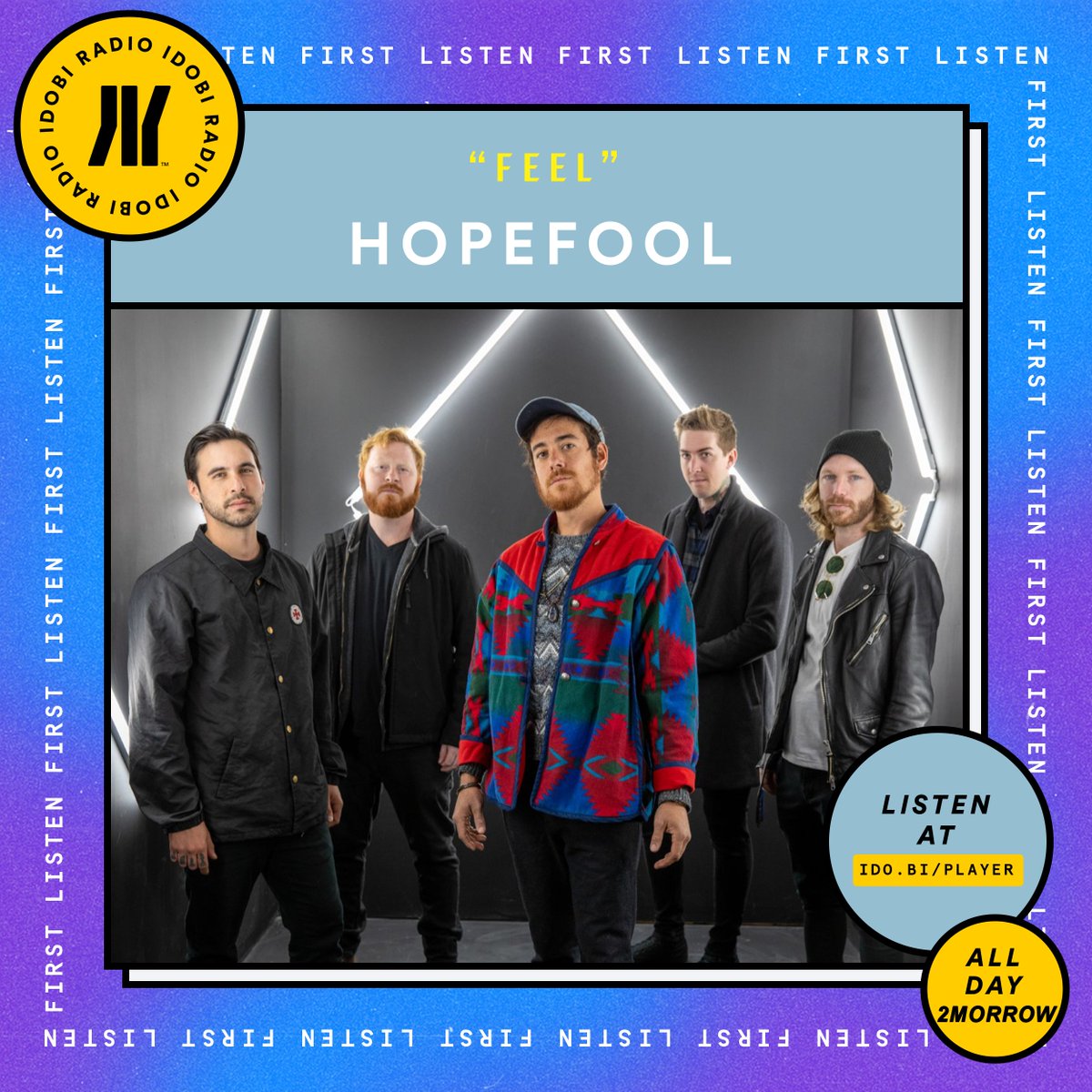 CarryThe4's tweet photo. Austin alternative rockers, #HopeFool’s brand new single, “Feel” drops on Friday.
Catch the track 24 hours early, spinning throughout the day tomorrow on @idobiradio.
Tune in from 6am, 9am, 3pm & 5pm EST.
https://t.co/SNtKvTl1aD https://t.co/lSF3Dmr1vI