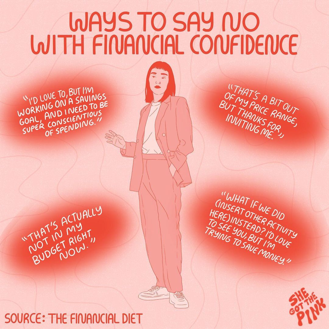 And that's how we tell it like it is! 

Credits:  
<a href="/shegotthepink/">taylor steinbeck ✨</a> 
@thefinancialdiet

#HerCircle #HerCircleHasNoLimit #Finance #FinancialSecurity #financialinclusion #womeninfinance #FinanceTips #financialconfidence #savings #bankbalance #savingsgoals #financecoach