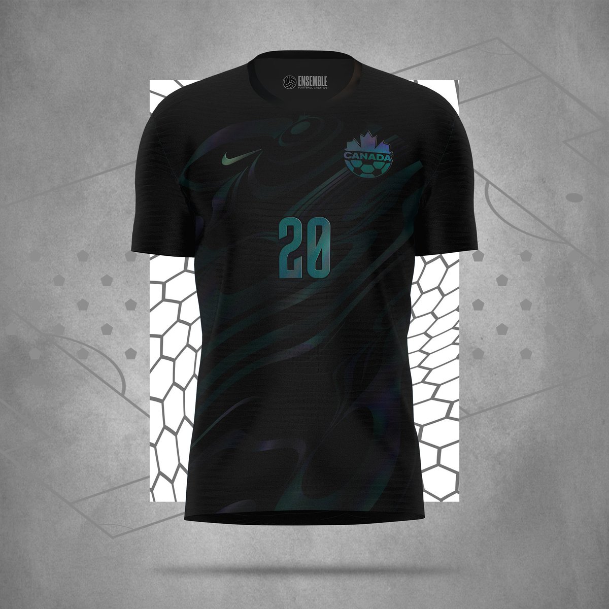 It's game day! We have reach the  
@FIFAWorldCup! We are in a new era. I've design a new third jersey for the occasion with an iridescent northern lights pattern. A NEW AURA  #CANMNT #CanadaSoccer 
@CanadaSoccerEN 

Thx to @Mike_Makahnouk for the theme.