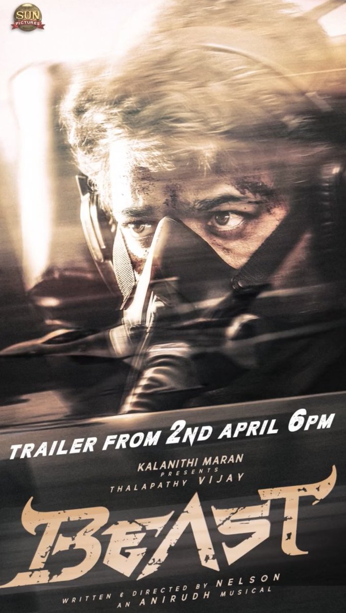 T2BLive's tweet photo. #BeastTrailer Releasing on 2nd April 6 PM💥💥💥 https://t.co/KSrcqEx9az