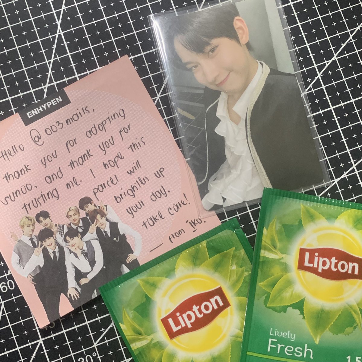 003mails's tweet photo. ⤹ ﾟ. #snowiebuys ﹏✦

—  Hello @jwoniesmiles, thank you so much for the smooth transaction. Sunoo came home safely, loved the secured packaging and tnx din pi sa pa lipton ! 💗 #NabudolNiJWS https://t.co/3q32prFk92