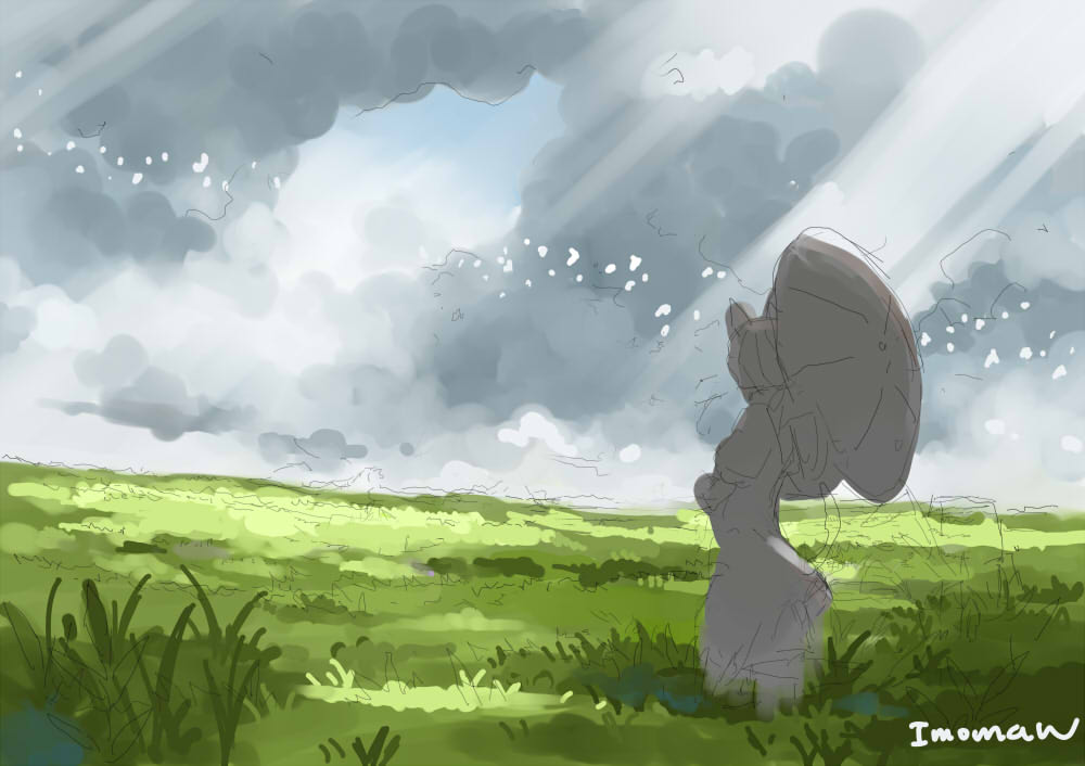 #背景版深夜の真剣お絵描き60分一本勝負 
お題：｢草原」