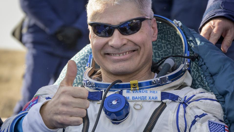 Forbes's tweet photo. NASA Astronaut Returns To Earth In A Russian Spacecraft After A Record-Breaking 355 Days In Space https://t.co/g9WF1GH4TM https://t.co/8CBl01u6FN