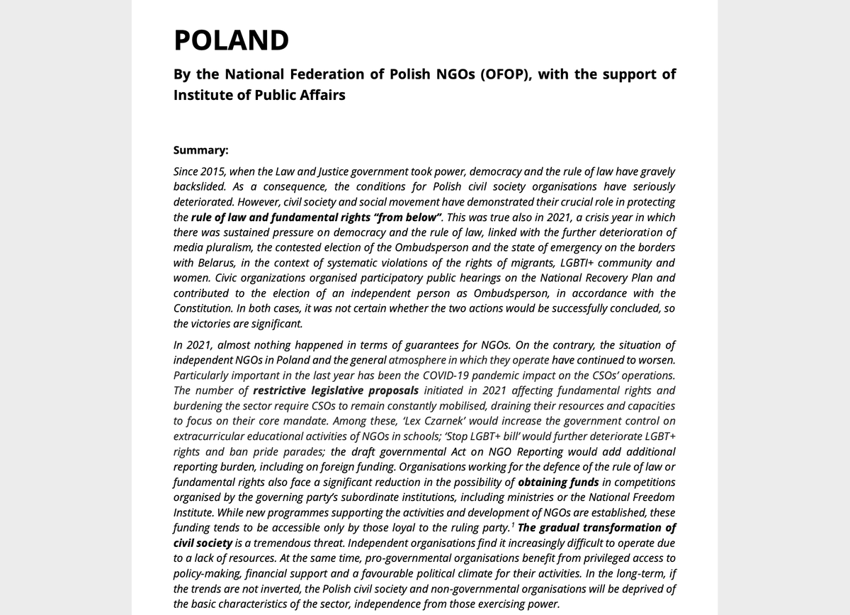 Odpowiedź @EUCivicForum na konsultacje z zainteresowanymi stronami Komisji Europejskiej w sprawie praworządności w Unii Europejskiej z 2022 r.
@ISPThinkTank. 

#RuleOfLaw 
#RuleOfLawReport

archiwumosiatynskiego.pl/archiwum/europ…