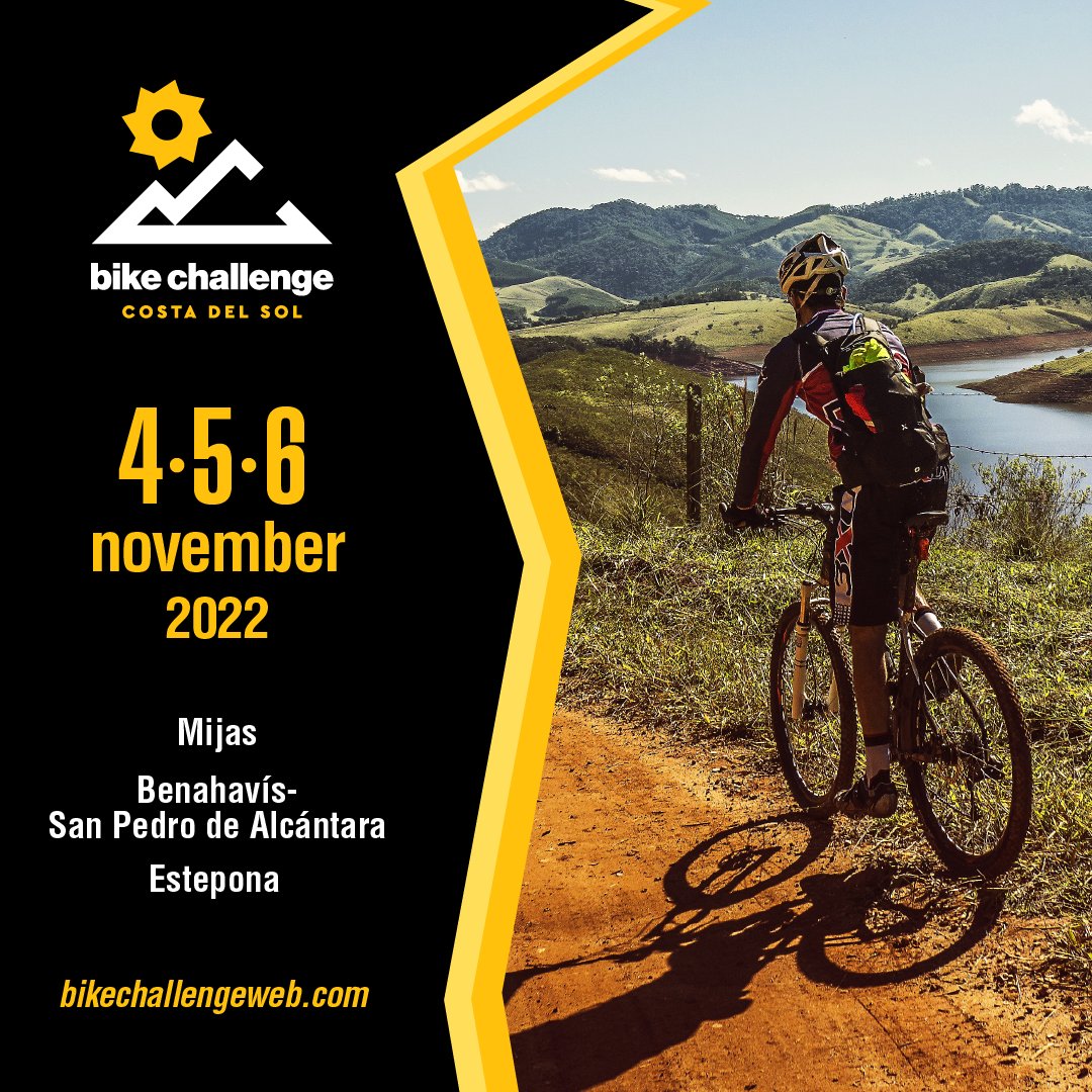 Bikechallengecs's tweet photo. Bike Challenge Costa del Sol is born, the first “pure” MTB race
📅 4 5 6 Noviembre 2022
🚩 3 Stages: Mijas, Benahavís - San Pedro de Alcántara, Estepona
👉 For more info visit our website https://t.co/US8KFBRHPt

#bikechallengecs22
@AytoMijas @aytodebenahavis @AytoEstepona https://t.co/BUcc2SEWyt