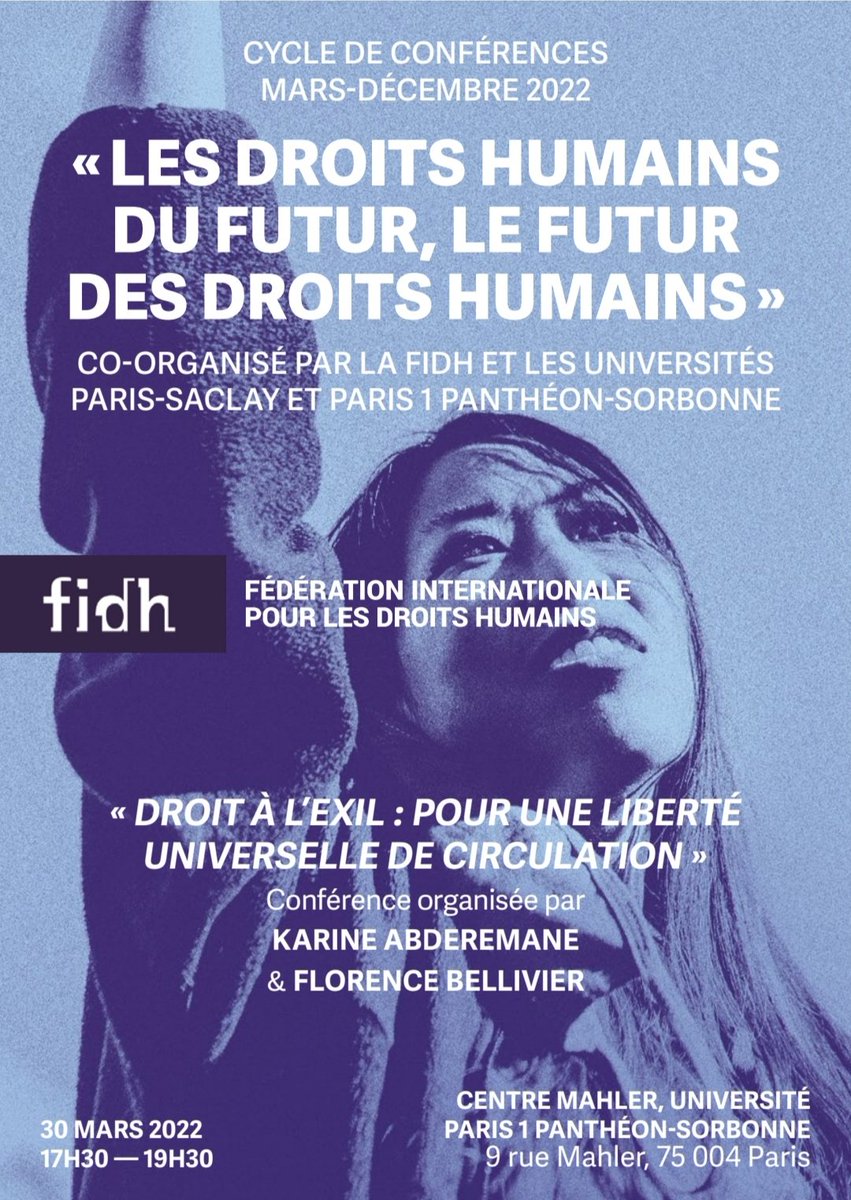 AlexisDeswaef's tweet photo. Ce 30 mars à 17h30: conférence sur "Droit à l'exil: pour une liberté universelle de circulation", en format hybride.
Avec D. Lochak, @alimrania et @msmontfort & moi pour @fidh_fr
Pour suivre en ligne: https://t.co/FVzoKFrd6x
#droitshumains #RefugeesWelcome #libertedecirculation https://t.co/gejOYM7I0t