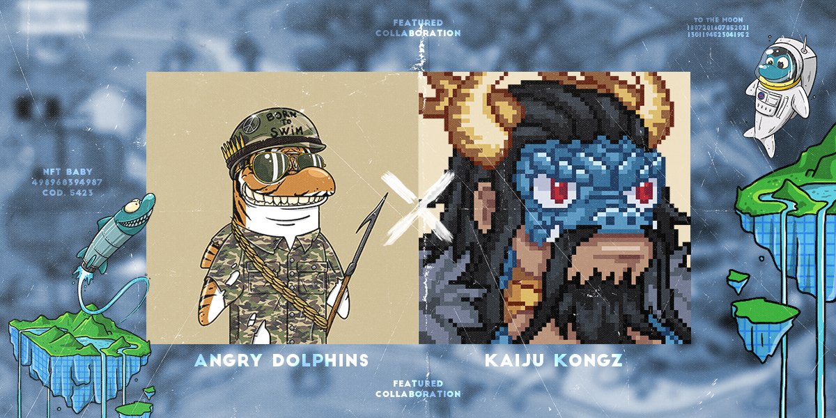 Angry Dolphins NFT (@adolphinsnft) on Twitter photo We're happy to announce you that we are officially collaborating with <a href="/kaijukongz/">Kaiju Kongz</a>
To celebrate we are giving away 10x whitelists spot on this post.
To enter:
- RT and Like
- Follow <a href="/ADolphinsNFT/">Angry Dolphins NFT</a> + <a href="/kaijukongz/">Kaiju Kongz</a>
- Tag 1 Friend ( Extra Tag = Extra Entry )
Ends in 24 Hours!β³ We're happy to announce you that we are officially collaborating with <a href="/kaijukongz/">Kaiju Kongz</a>
To celebrate we are giving away 10x whitelists spot on this post.
To enter:
- RT and Like
- Follow <a href="/ADolphinsNFT/">Angry Dolphins NFT</a> + <a href="/kaijukongz/">Kaiju Kongz</a>
- Tag 1 Friend ( Extra Tag = Extra Entry )
Ends in 24 Hours!β³