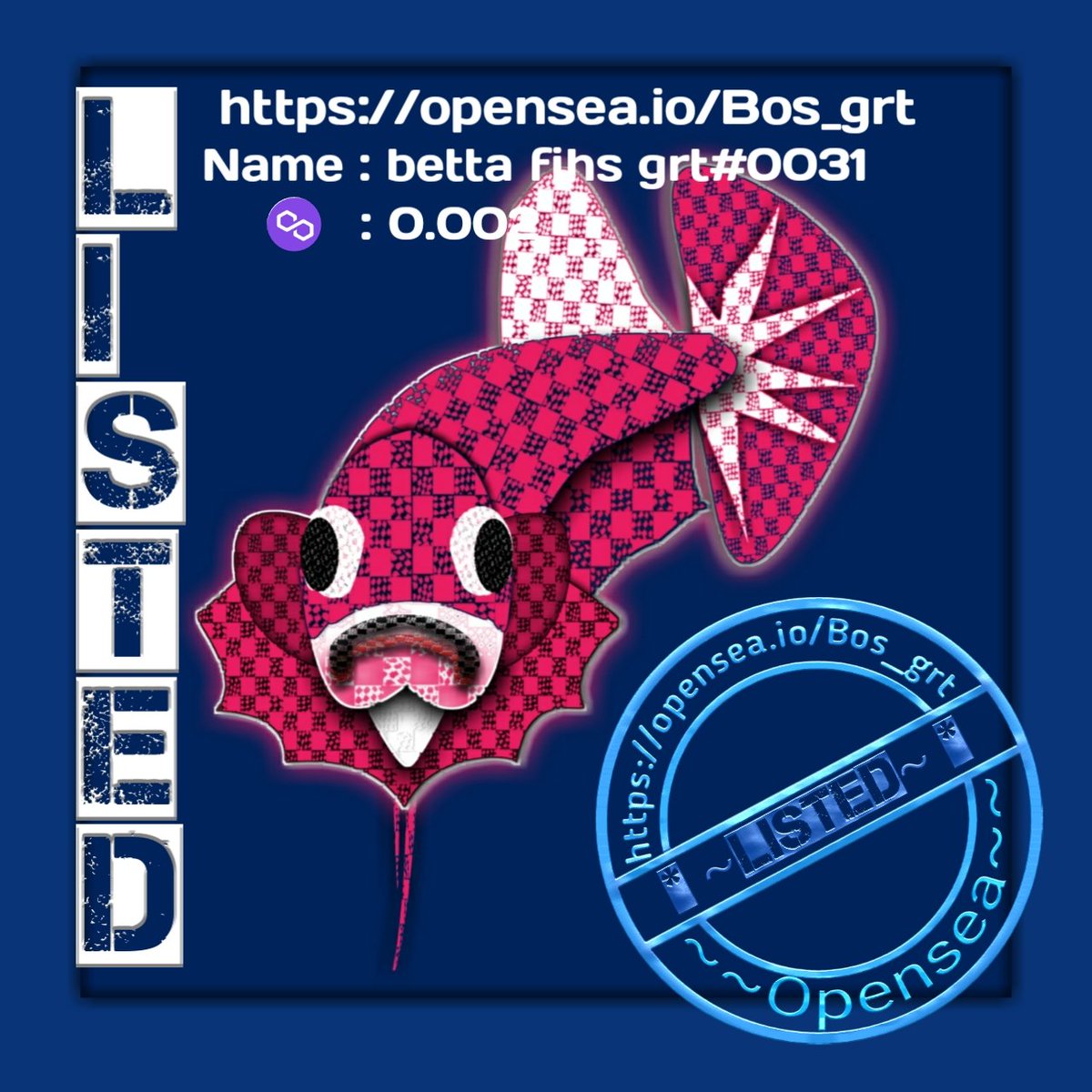 Bos_grt01's tweet photo. Nft Betta fihs grt.
Name : betta fihs grt#0031
Polygon : 0.002

https://t.co/GzBJqO6MwP
https://t.co/LFnDV02oS0
https://t.co/yTSsf6BcqB
https://t.co/r9QlroGEPb
#nft #nftart #nfts #nftartwork #nftdrop #nftcollector #nftcommunity #nftcollection https://t.co/t35jhJU4pV