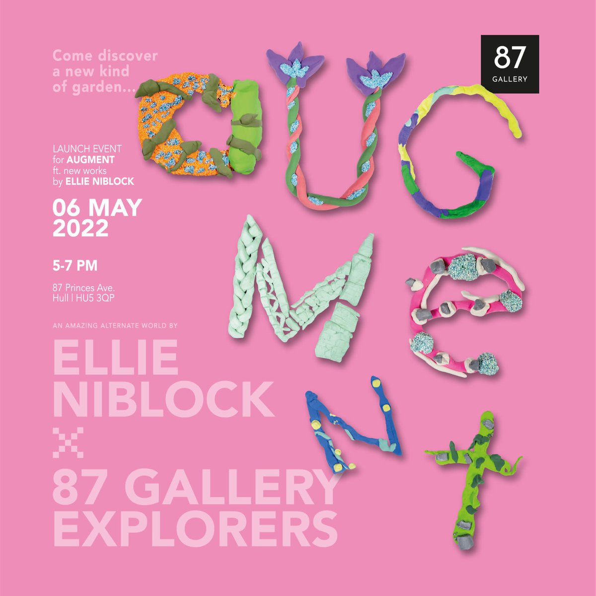 Discover a new garden..
Bringing new life to the garden spaces at 87Gallery through AR, with the help from 87Explorers and a new body of 🆒 sculptural work by moi 🌪💦

Augment will be available to view from 8th April and a special event will be held on 6 May 5-7pm <a href="/ArtlinkHull/">Artlink Hull</a>