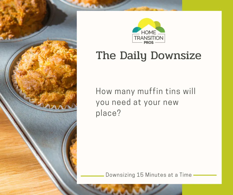 Daily_Downsize's tweet image. How much baking do you really do? Will you need all of those muffin tins at your new place? 

#Kitchendownsize #KitchenDeclutter #Baking #HomeOrganization