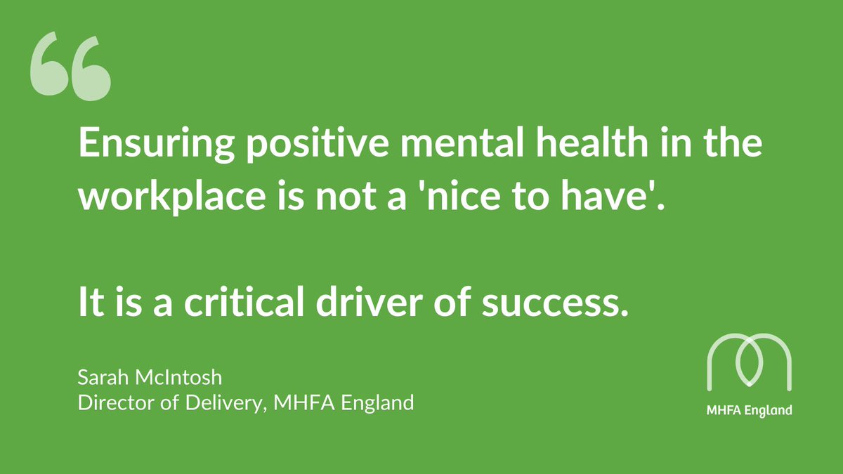 “Ensuring positive mental health in the workplace is not a nice to have. It is a critical driver of success.” @ Sarah McIntosh Director of Delivery at MHFA England. 

Put #mentalhealth at the top of your agenda today with our diagnostic service, Startwell. bit.ly/3iI2r9c