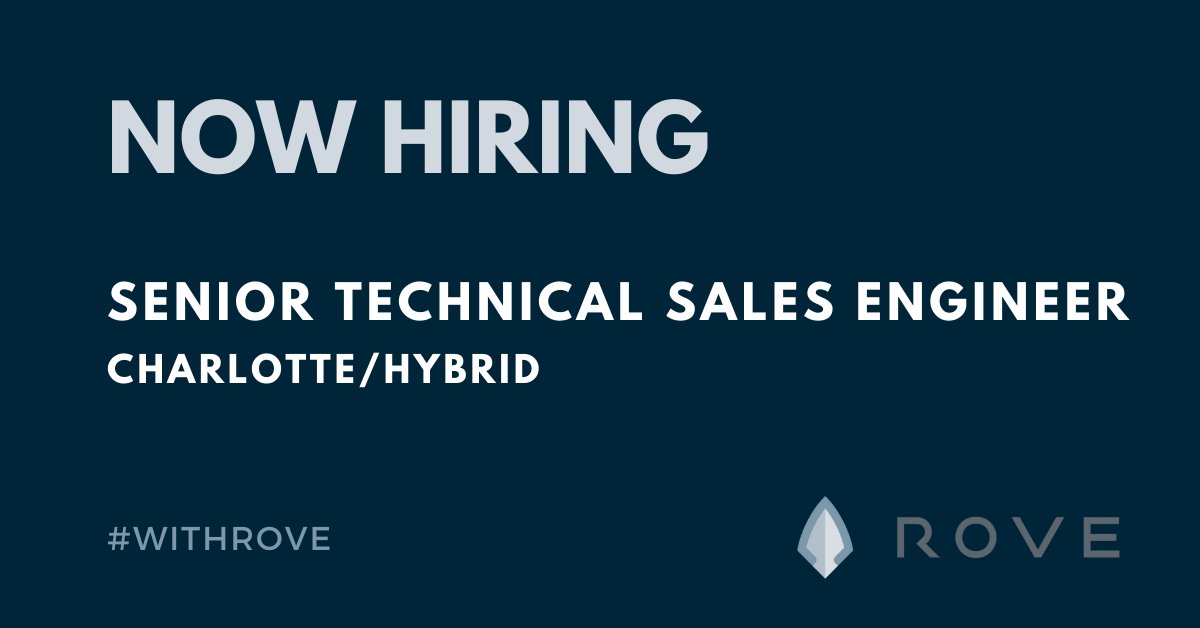 Become a member of the ROVE team today! We are actively hiring for a Senior Technical Sales Engineer. We’re looking for A-players who live and breathe technology and love to problem solve.

📌Apply today: lnkd.in/ek27_M_k

#hiring  #jobboards #jobseekers