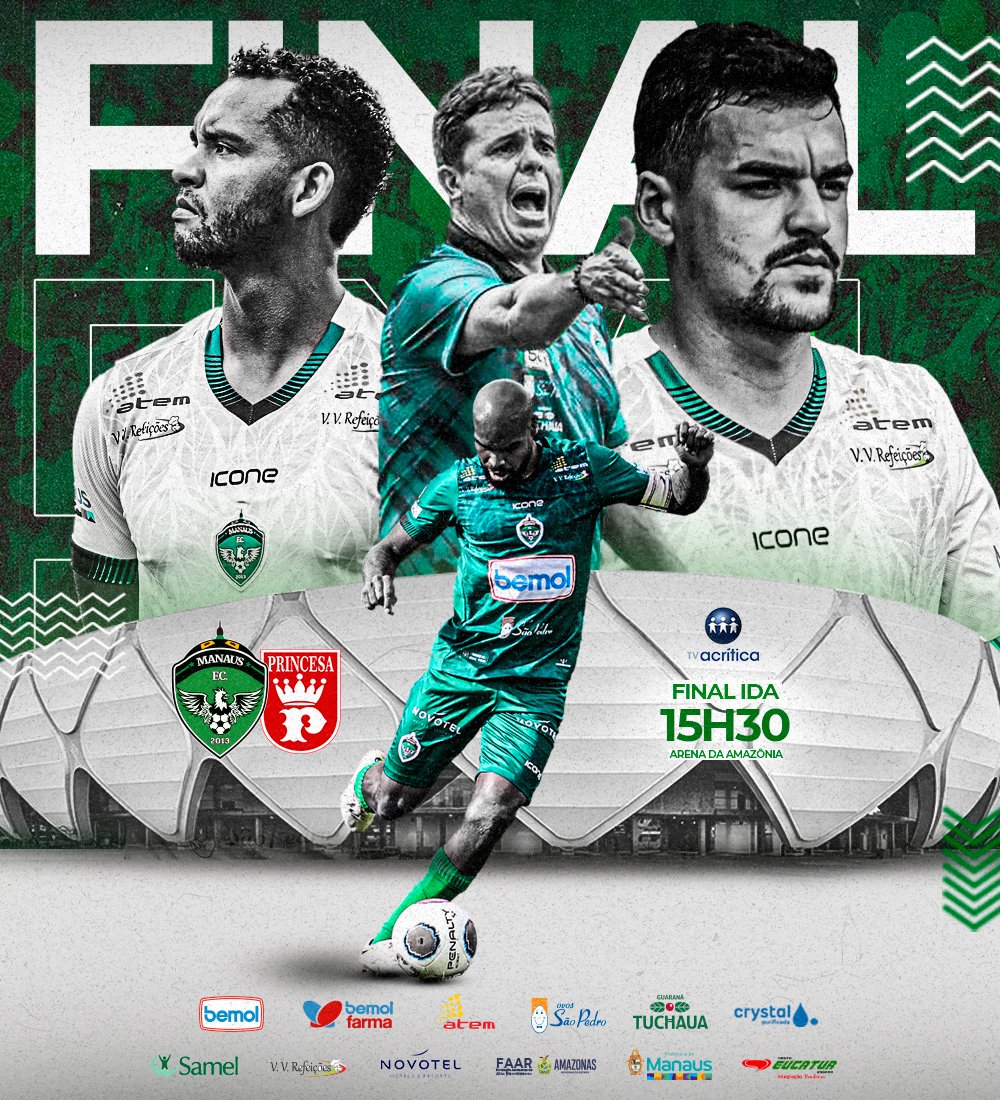 oficialmanausfc's tweet photo. Hoje inicia a nossa última batalha pelo PENTA!
🏆🏆🏆🏆🔄
Apenas dois jogos nos separam do título do #Amazonense2022. Vamos pra cima!🦅
🏆#Amazonense22 - FINAL
🆚 Princesa
📆 Quarta - 30/03 ⏰ 15h30
🏟 Arena da Amazônia
🎟 Ingresso
➡️R$10 - Meia
➡R$20 - Inteira https://t.co/CeLjoKiHQn
