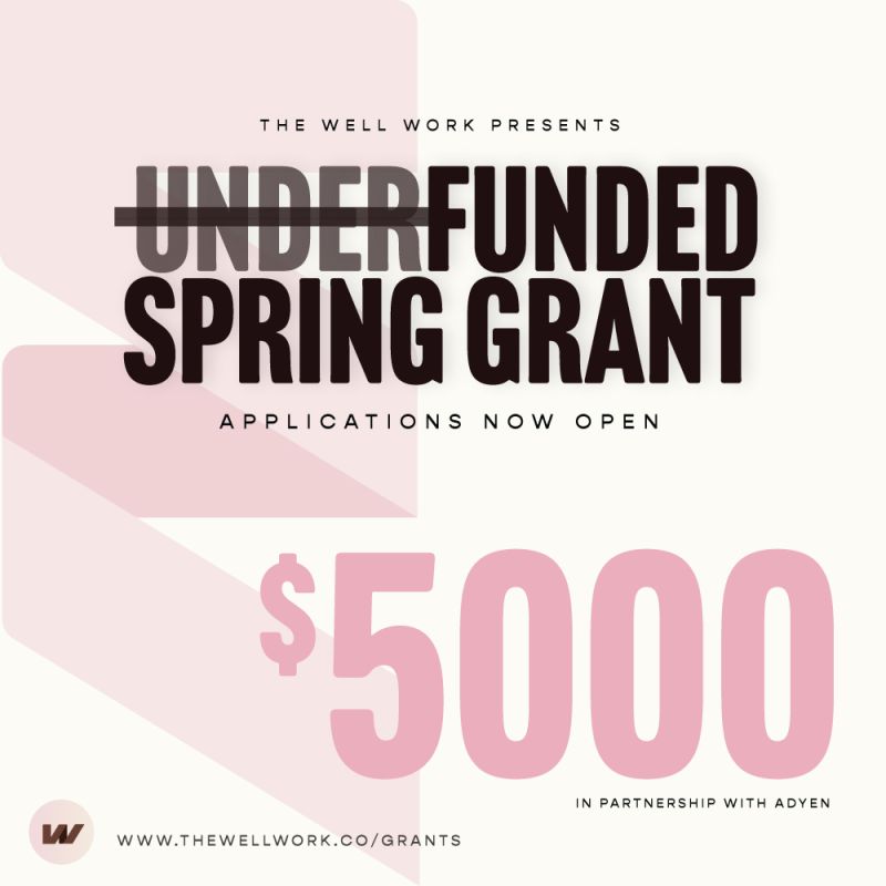 thewellworkco's tweet photo. 📣 Our Spring UnderFUNDED Grant is Live 📣 

Applications for our Spring UnderFunded Grant are now open! This time, one Black Woman Small Biz Founder will receive a $5000 Grant co-sponsored by our corporate partner, @Adyen. https://t.co/sIkfFf67VO
