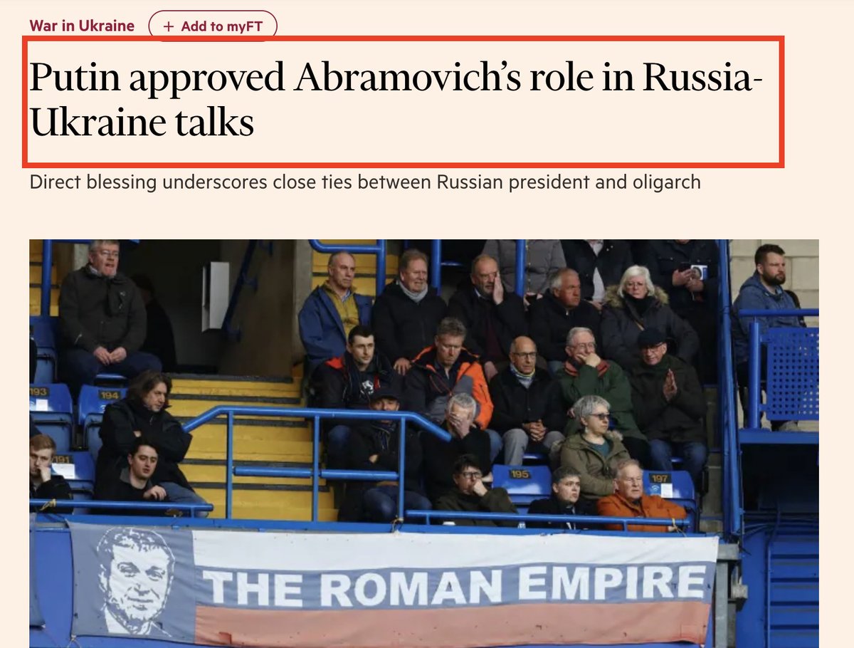 There is nothing tricky about the Abramovich situation. There is nothing to discuss or wonder about. I encourage you all to use a simple and straightforward rule. If Putin likes something - it’s shit. You don’t want it, you should stay away. And Putin likes Abramovich.