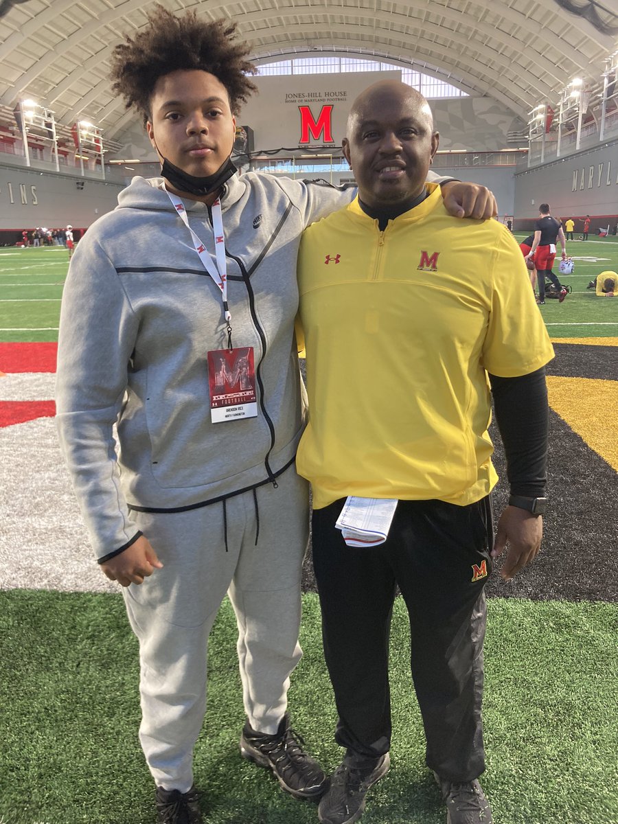 I had an amazing visit <a href="/UofMaryland/">Univ. of Maryland</a> yesterday! Thank you <a href="/CoachDanEnos/">Dan Enos</a> for having me. It was also great talking to <a href="/coachwill347/">Brian Williams</a> and the whole <a href="/TerpsFootball/">Maryland Football</a> staff!