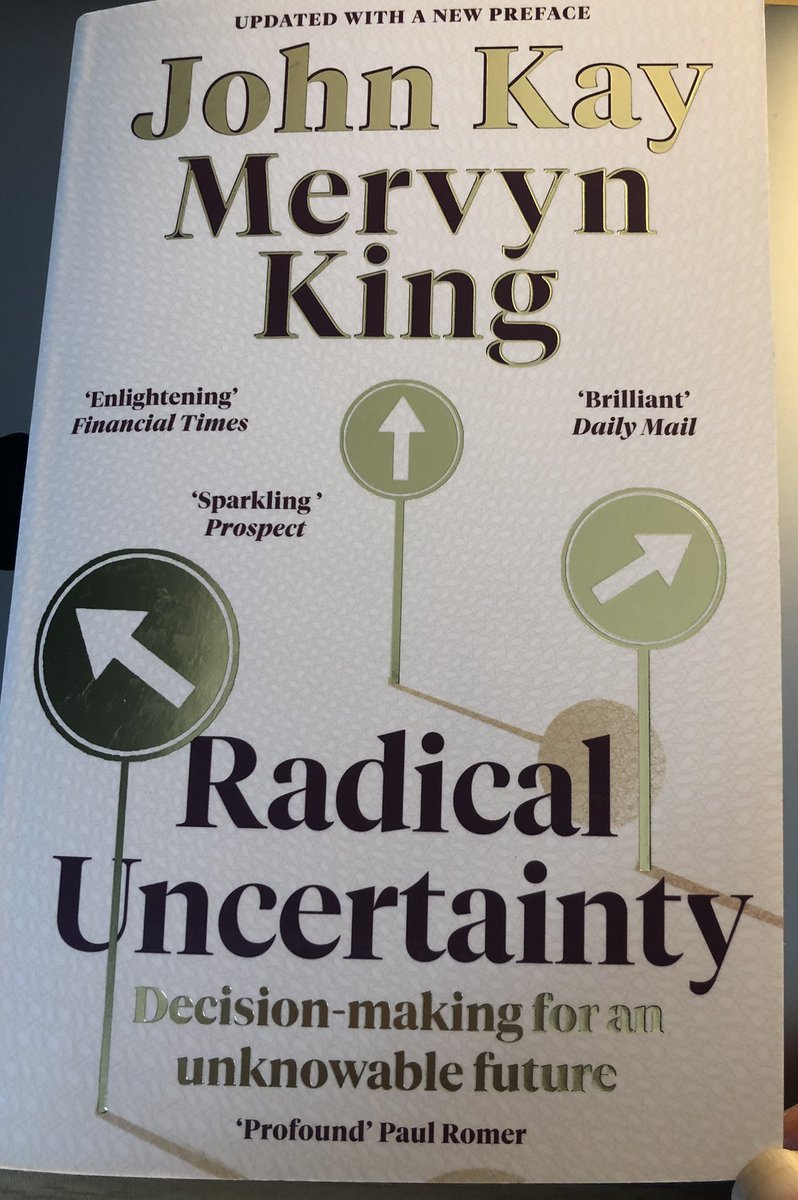 shefaly's tweet photo. The book for today’s board directors’ book club conversation is this doorstopper-ish tome by @ProfJohnKay and Mervyn King.
#decisionmaking #radicaluncertainty https://t.co/pRM8kaP0gv