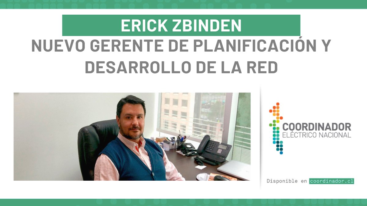 coord_electrico's tweet photo. 📌Coordinador Eléctrico Nacional designa a Erick Zbinden como nuevo Gerente de Planificación y Desarrollo de la Red.

🖱️Conozca más detalles en: https://t.co/D2dpIlcXJV https://t.co/nlAiQ3McEQ