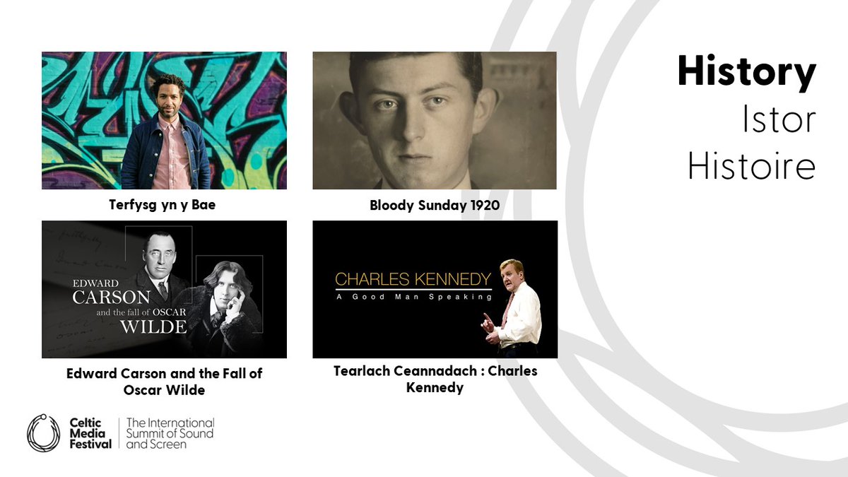 Celtic Media Festival (@celticmediafest) on Twitter photo The nominees in the #History category are
Bloody Sunday 1920 <a href="/TwopairFilms/">Twopair Films</a> <a href="/rte/">RTÉ</a>
Edward Carson and the Fall of Oscar Wilde <a href="/Tim_Mc_Garry/">Tim Mc Garry</a> <a href="/BBCnireland/">BBC Northern Ireland</a>
Tearlach Ceannadach : Charles Kennedy <a href="/bbcalba/">BBC ALBA</a>
Terfysg yn y Bae <a href="/tinopolisgroup/">Tinopolis</a> <a href="/S4C/">S4C 🏴</a>
#CelticMedia #TorcAwards The nominees in the #History category are
Bloody Sunday 1920 <a href="/TwopairFilms/">Twopair Films</a> <a href="/rte/">RTÉ</a>
Edward Carson and the Fall of Oscar Wilde <a href="/Tim_Mc_Garry/">Tim Mc Garry</a> <a href="/BBCnireland/">BBC Northern Ireland</a>
Tearlach Ceannadach : Charles Kennedy <a href="/bbcalba/">BBC ALBA</a>
Terfysg yn y Bae <a href="/tinopolisgroup/">Tinopolis</a> <a href="/S4C/">S4C 🏴</a>
#CelticMedia #TorcAwards