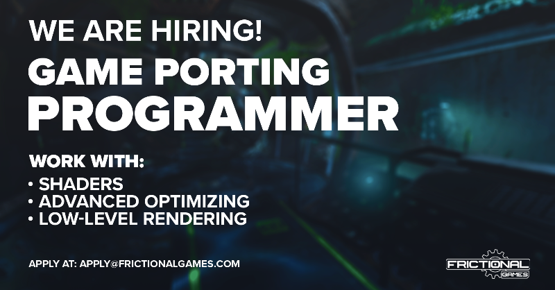 frictionalgames's tweet photo. Do you like to work with low-level engine code? Then we want you to help us optimize and port our games to even more platforms!

Full time - remote or on-site in Malmö

Retweets are appreciated! 🙏