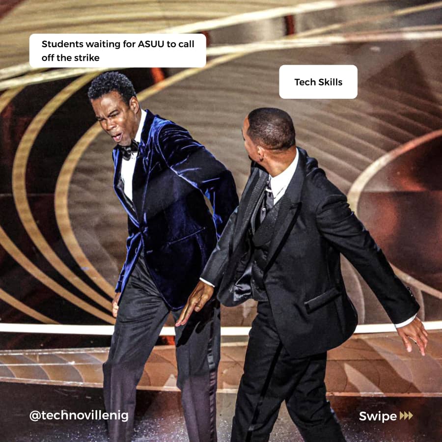technovilleHQ's tweet photo. We're glad to provide you the real story behind Chris Rock and Will Smith.
Who's side are you on?
.
.
.
.
#innovative #techfacts #techmemes #techmemes #techmemeshere #technoville #chrisrock #willsmith #oscars2022 #tech #explorepage #fun #memes #google #startups #naijatech https://t.co/QjVC2uZlGe