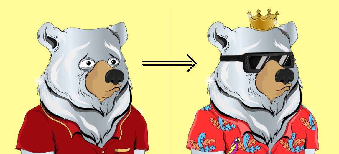 Kozak2x's tweet photo. Our app is already on! Its something totally new and I know future is here, just take a look how my bear is looking after little shoping 😅🐻
Cant wait to see more traits and other NFT's projects joining our wonderful system! #FancyBears @FancyBearsMeta @BartekSibiga #Revolution https://t.co/6hkPoEto1T
