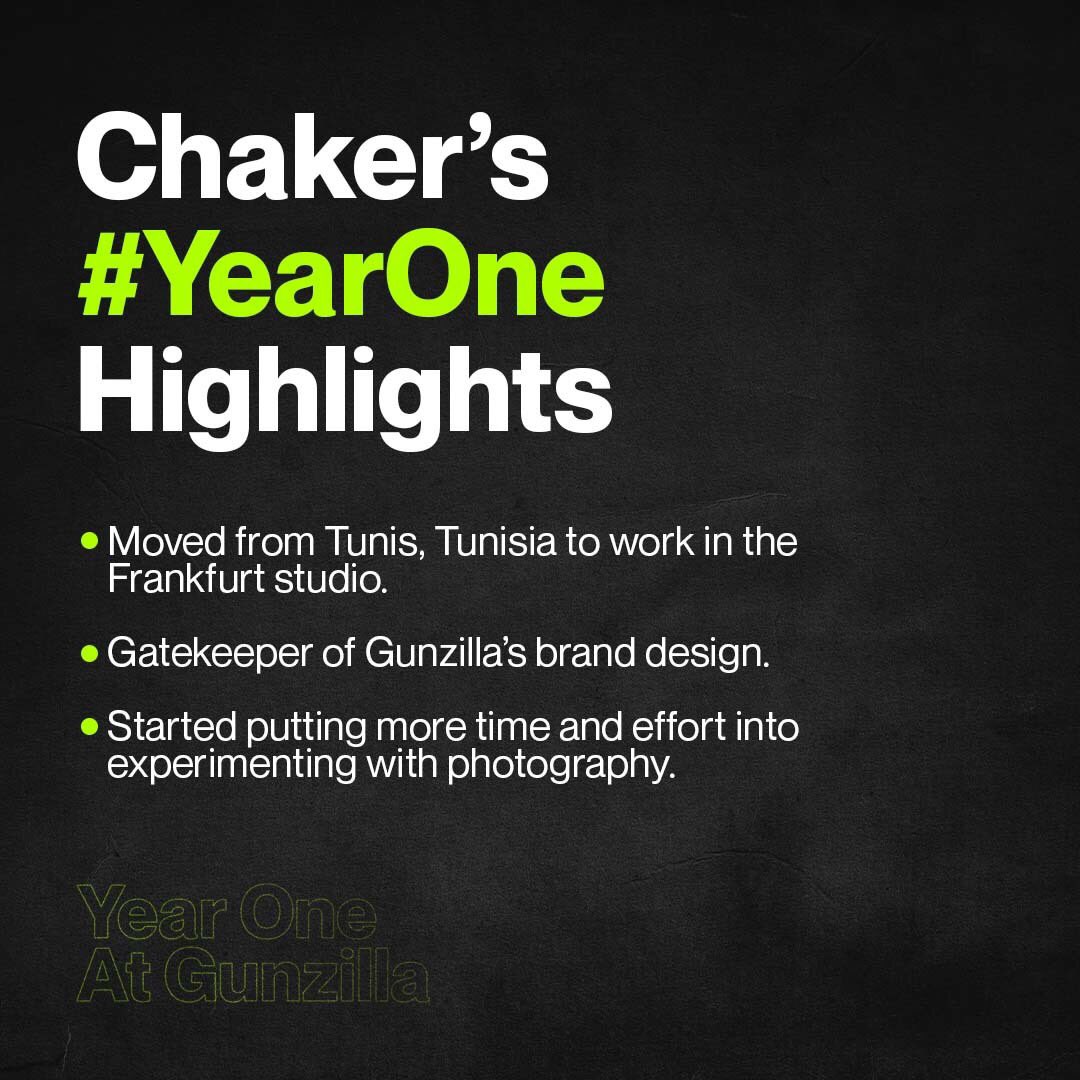 GunzillaGames's tweet photo. It was quite and eventful #YearOneAtGunzilla for our Marketing Graphic Designer Chaker. See his story 👇
Want to start a long and eventful game dev journey? See our open positions: https://t.co/hvFBdII557 https://t.co/XR20FvS3Mt