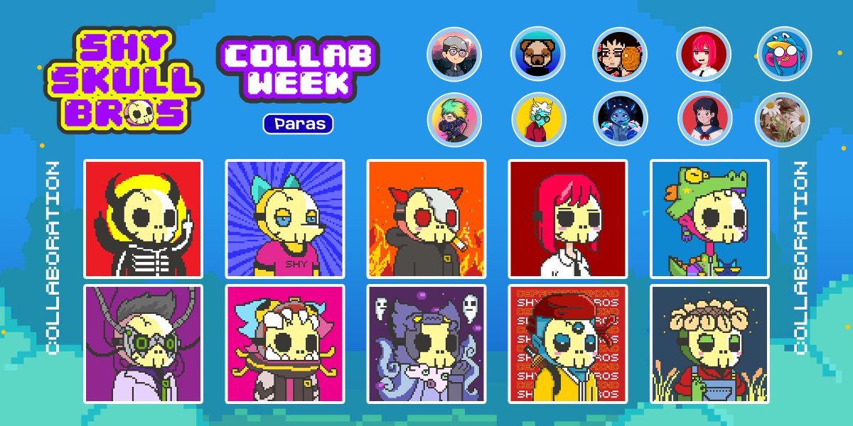 shysukii_'s tweet photo. ShySkullBros Collab Cards is now available in Paras.
Grab your collab ShySkullBros for only 1.5N!
https://t.co/SyFk6vUhkG
#SSBCollabWeek
@HypeDAO @ParasHQ @NEARPhilippines @tan69dao
#NEARProtocol #NEARnft #NFTTHAILAND #NFT #PARASnft #hypedao #cryptoartph $Near https://t.co/hUNGt5NBRG
