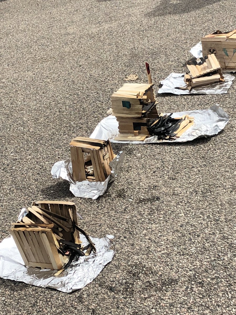 Forensic Science - students burn down model houses in order to become arson investigators, looking for point of origin, accelerants, and other evidence.