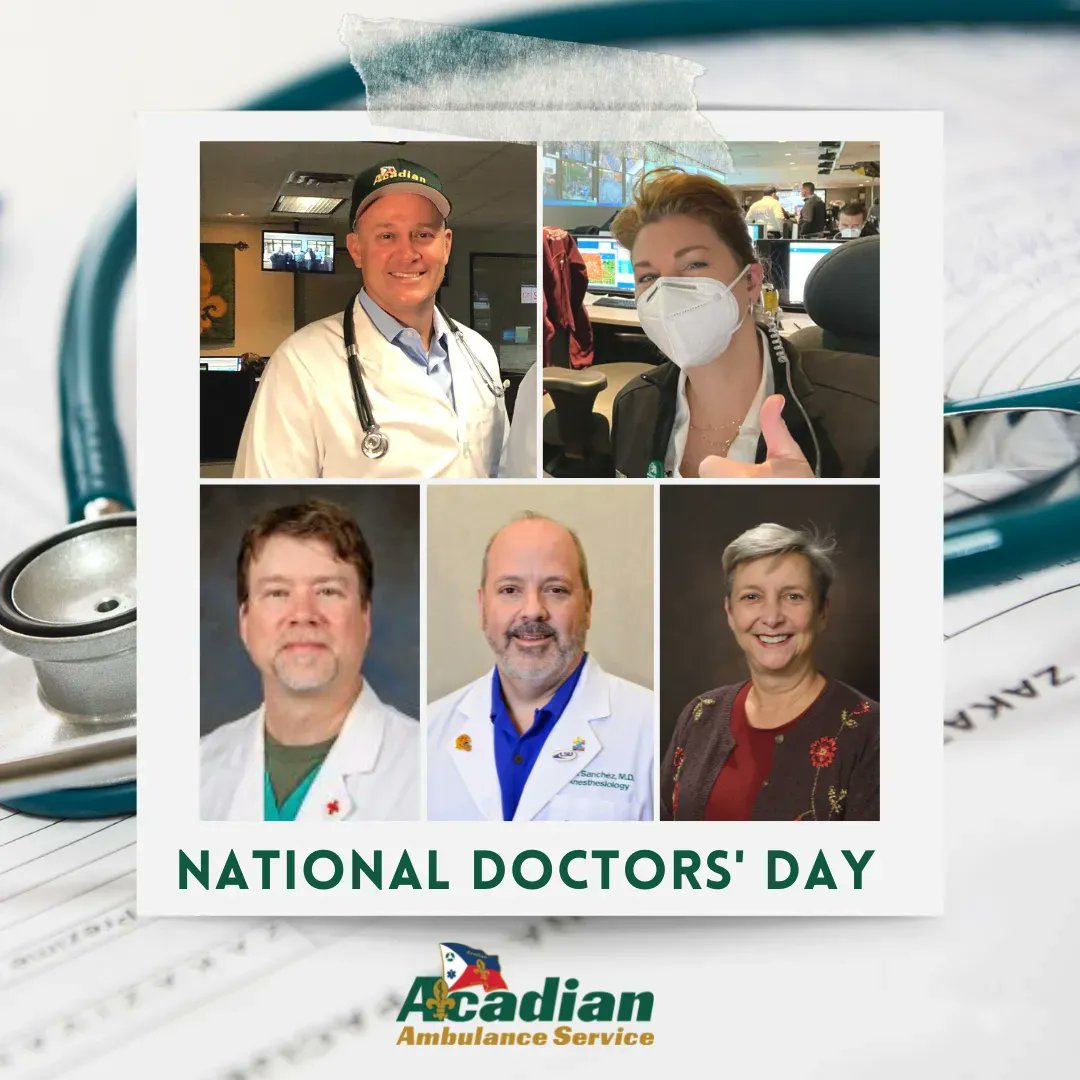 As we celebrate #NationalDoctorsDay, we want to recognize our medical directors, Dr. Chuck Burnell, Dr. Emily Kidd, Dr. Stephen Bell, Dr. Carl Sanchez and Dr. Rosemary St. Clergy, and the many exceptional doctors at hospitals and facilities throughout our service area.