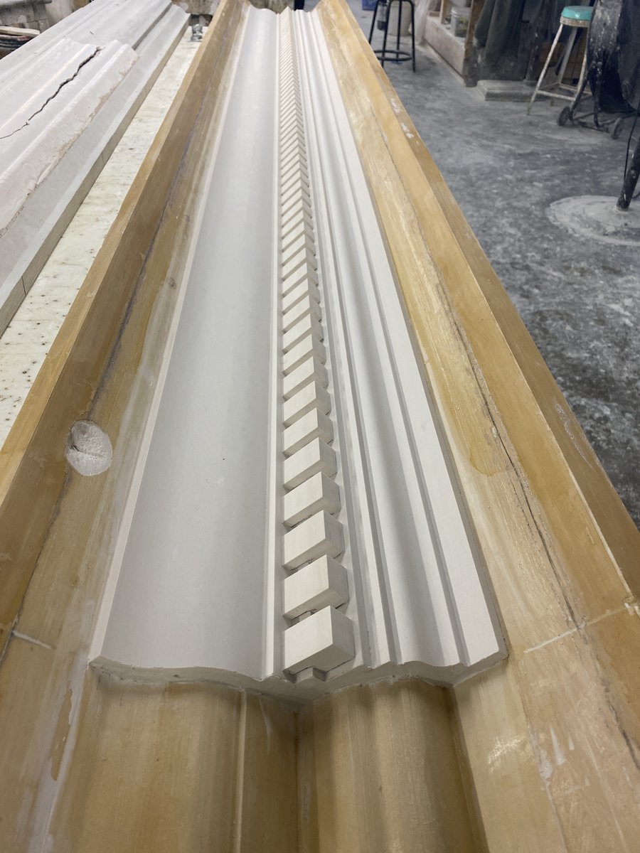 JohnGPurcell's tweet photo. A good example of proper “dentil care” 😊. Once the final details are complete, this cornice will be molded, cast, and shipped to the equally classy people of Chopard in New York.

#architectural #architecture #architecturelovers #interiordesign  #plastercasting #plaster https://t.co/sA6TAx1uLE