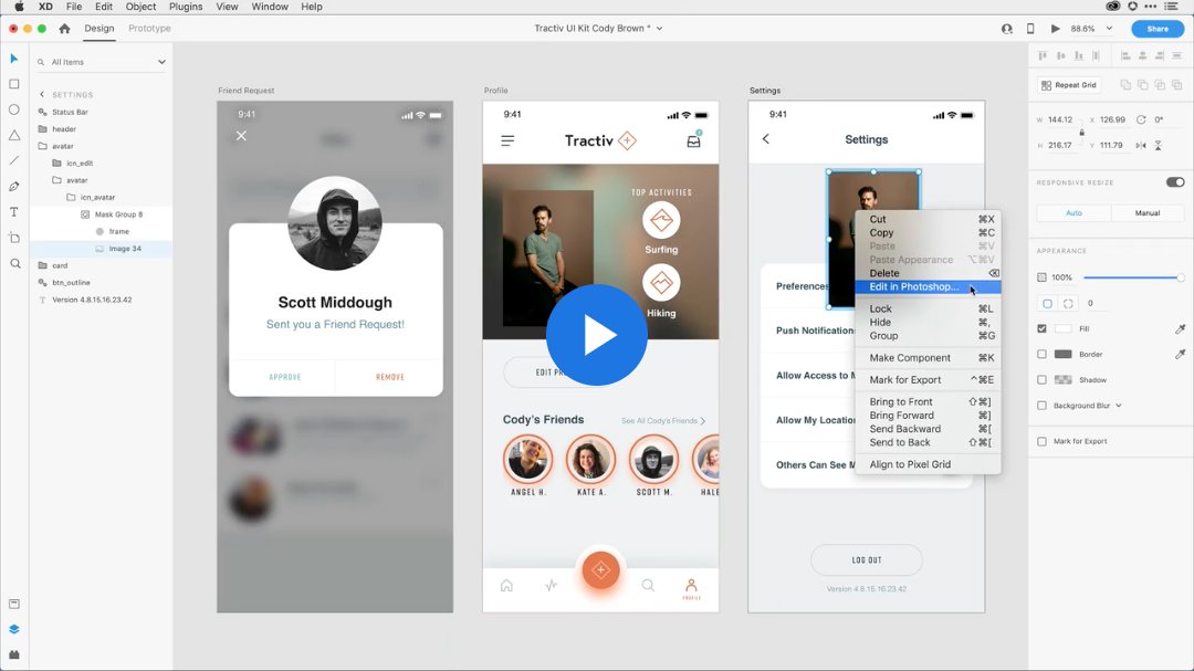 AdobeXD's tweet photo. Edit images from Adobe XD directly in Photoshop without the need to export or import them between applications: https://t.co/23iXBTOa5i https://t.co/hWKLgAD0c2