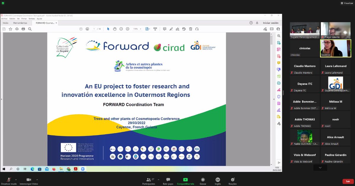 FRCTAzores's tweet photo. The @ForwardH2020  project presented "Foward at Trees and other plants of Cosmetopoei Conference" 
session today🌿. 

#FRCT was part of this session presenting its perspective on the discussed topic on the ORs. 🏡 https://t.co/u5DFPSsty1