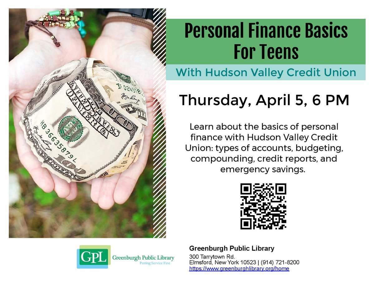 GreenburghLib's tweet photo. Cash rules everything around me. -Wu-Tang Clan
Managing your money matters is incredibly difficult without basic financial literacy. We’re here to help you! Check out @Hoopladigital and/or one of these upcoming programs.
#FINRA #HVCU #teens #greenburgh #wutang https://t.co/NGJKPKlaJy