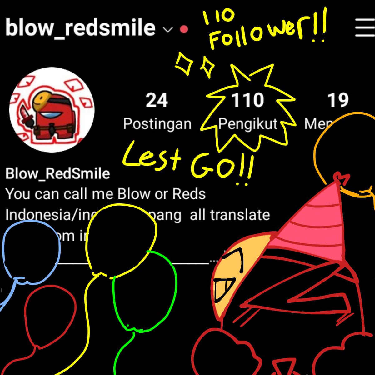HR_Slix's tweet photo. OMG 110 FOLLOWER IN INSTAGRAM!!!🤯
LEST GOOOO!!!!!
THANK YOU FOR 110 FOLLOWER, GUYS!!
🥳🥳🥳🥳🥳🥳🥳🥳🥳🥳
#AMONGUS #AmongUs #AmongusOC #Art #AmongUsArt #Red #110followers💯✔️ #Thankyou #Foryou https://t.co/cZGp55nTaJ