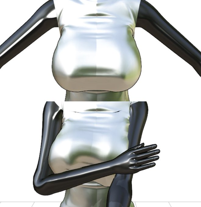 ダンスで腕が当たるくらいなら自然に変形できる感じにはできたような気がしないでもないですなう 