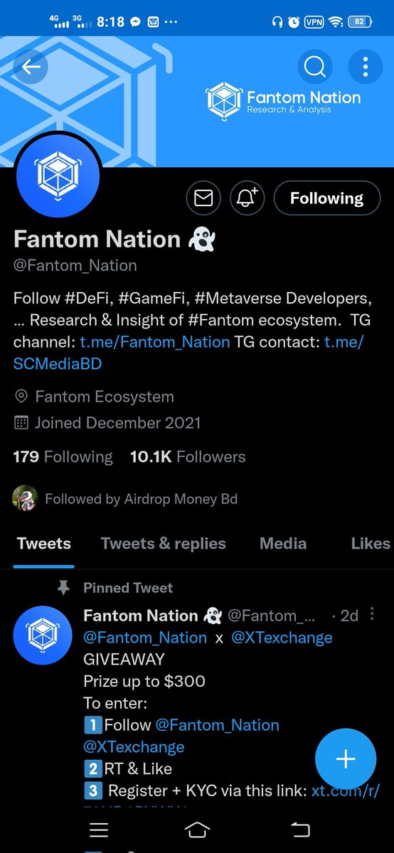 Moazzem1122's tweet photo. @Fantom_Nation @XTexchange Super project i can believe this project will the best of the world
@AirdropMoneyBd1 @FNabik @VrushikaPandey https://t.co/vrXyGz0uX6