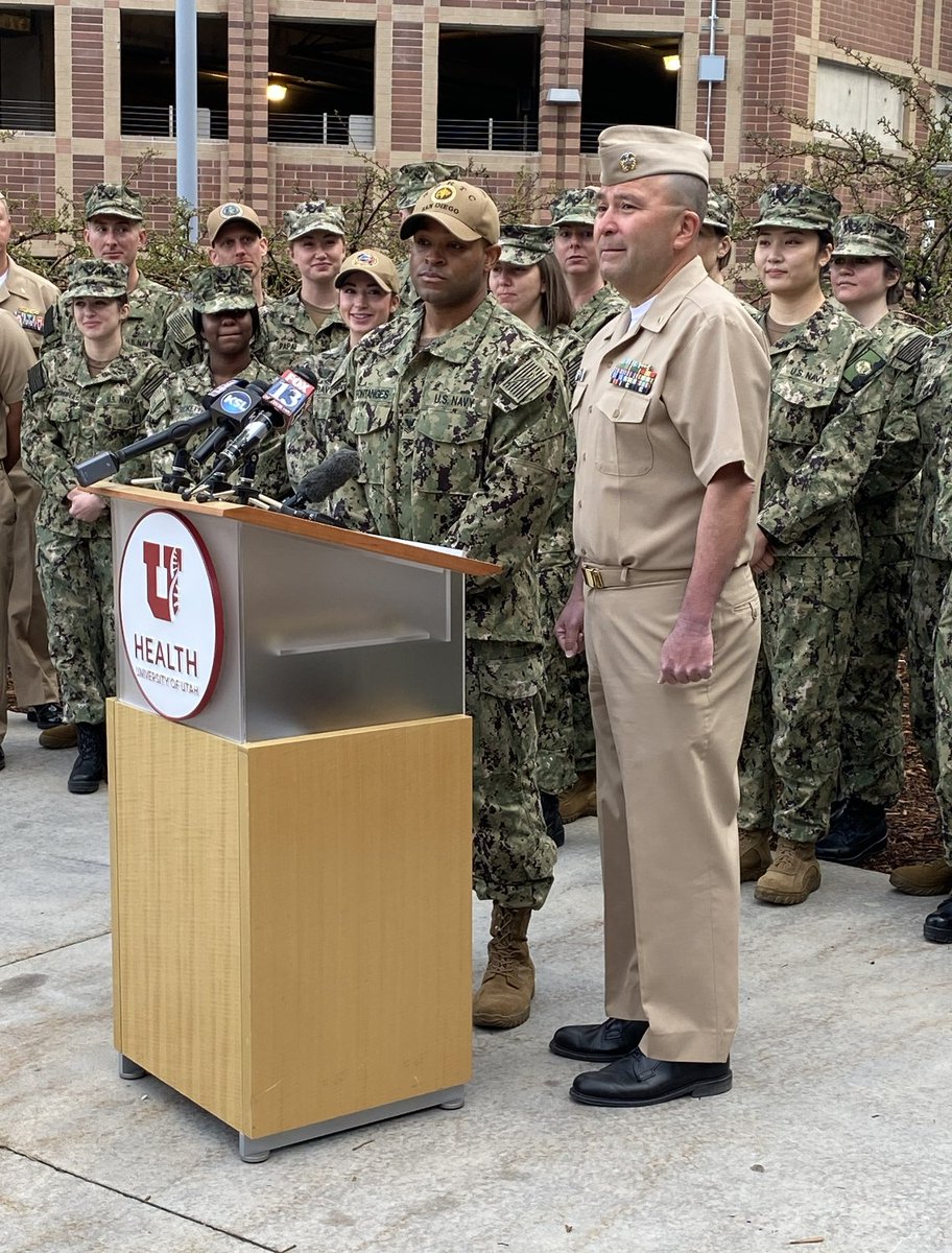 MikeGoodMD's tweet photo. Thanks to the @USNavy medical team that was deployed to assist @UofUHealth in March. The team made a significant impact relieving the strain of #COVID during its 30-day deployment here. Thank you for coming to our aid so we could care for our community! https://t.co/IdsJxdCi0a