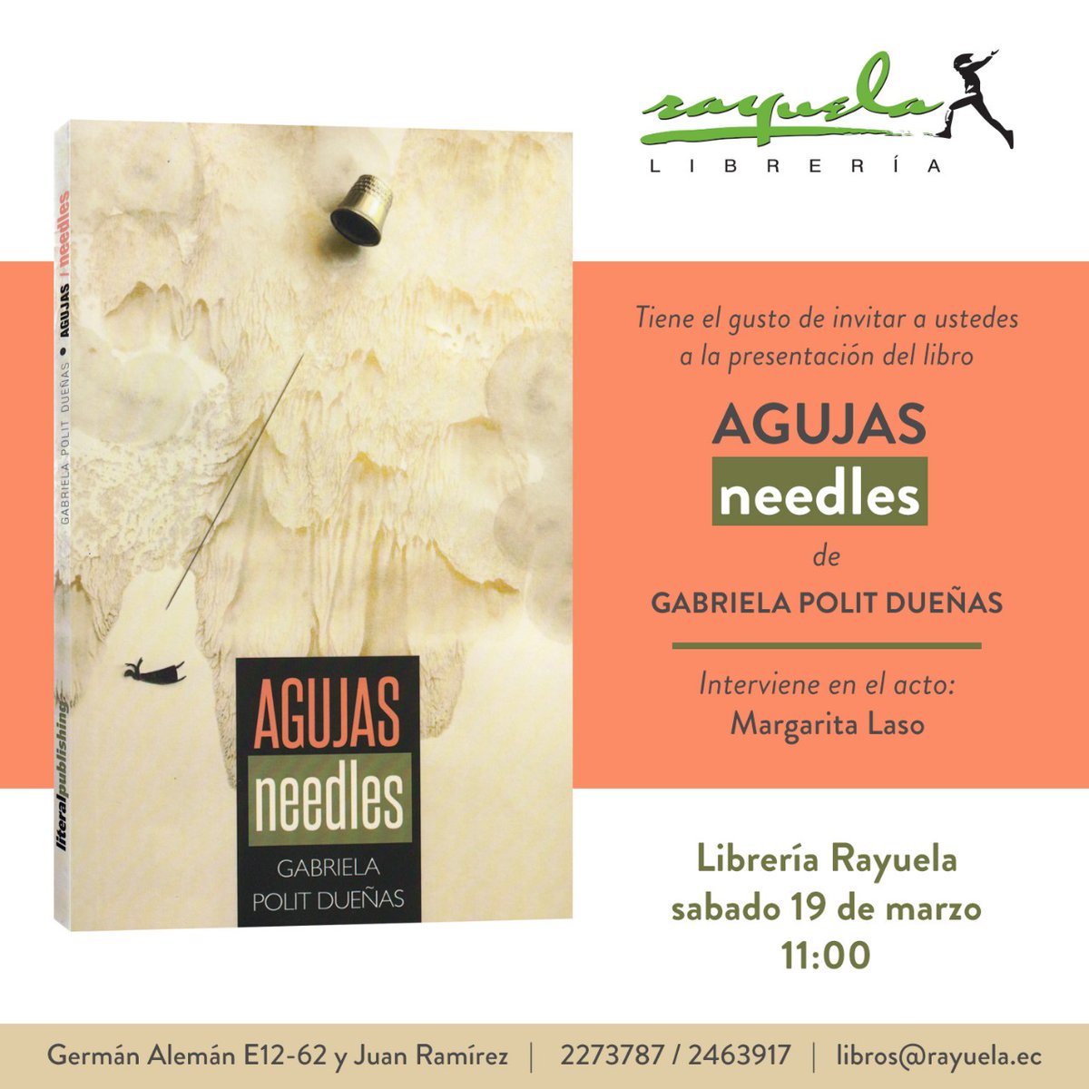Professor Gabriela Polit presented her new book of poems, Agujas, which has been published with an English version translated by Professor Sean Manning.

                            Congratulations to both of you!