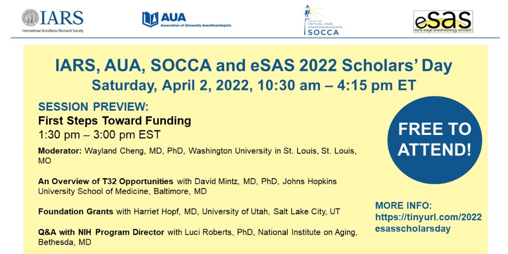IARS360 (@iars360) on Twitter photo Join us this Saturday for Scholars’ Day, 4/2, 10:30am-4:15pm ET. - mailchi.mp/6c9cbcbba50f/2… This program is free to attend!
<a href="/iars360/">IARS360</a>
<a href="/AUA_Anesthesia/">Association of University Anesthesiologists</a>
<a href="/SOCCA_CritCare/">Society of Critical Care Anesthesiologists</a>
<a href="/eSASAnesthesia/">Early-Stage Anesthesiology Scholars</a>
<a href="/IARS_Journals/">Anesthesia&Analgesia</a>
<a href="/FAERanesthesia/">FAER</a>
#eSAS #scholars22 Join us this Saturday for Scholars’ Day, 4/2, 10:30am-4:15pm ET. - mailchi.mp/6c9cbcbba50f/2… This program is free to attend!
<a href="/iars360/">IARS360</a>
<a href="/AUA_Anesthesia/">Association of University Anesthesiologists</a>
<a href="/SOCCA_CritCare/">Society of Critical Care Anesthesiologists</a>
<a href="/eSASAnesthesia/">Early-Stage Anesthesiology Scholars</a>
<a href="/IARS_Journals/">Anesthesia&Analgesia</a>
<a href="/FAERanesthesia/">FAER</a>
#eSAS #scholars22
