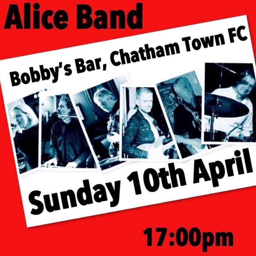 BobbysSportsBar's tweet photo. ๐จ Save the date ๐จ we have secured Alice Band for Sunday 10th April ๐ธ๐ค๐น #livemusickent #eventsmedway https://t.co/vgVB2wnMyl