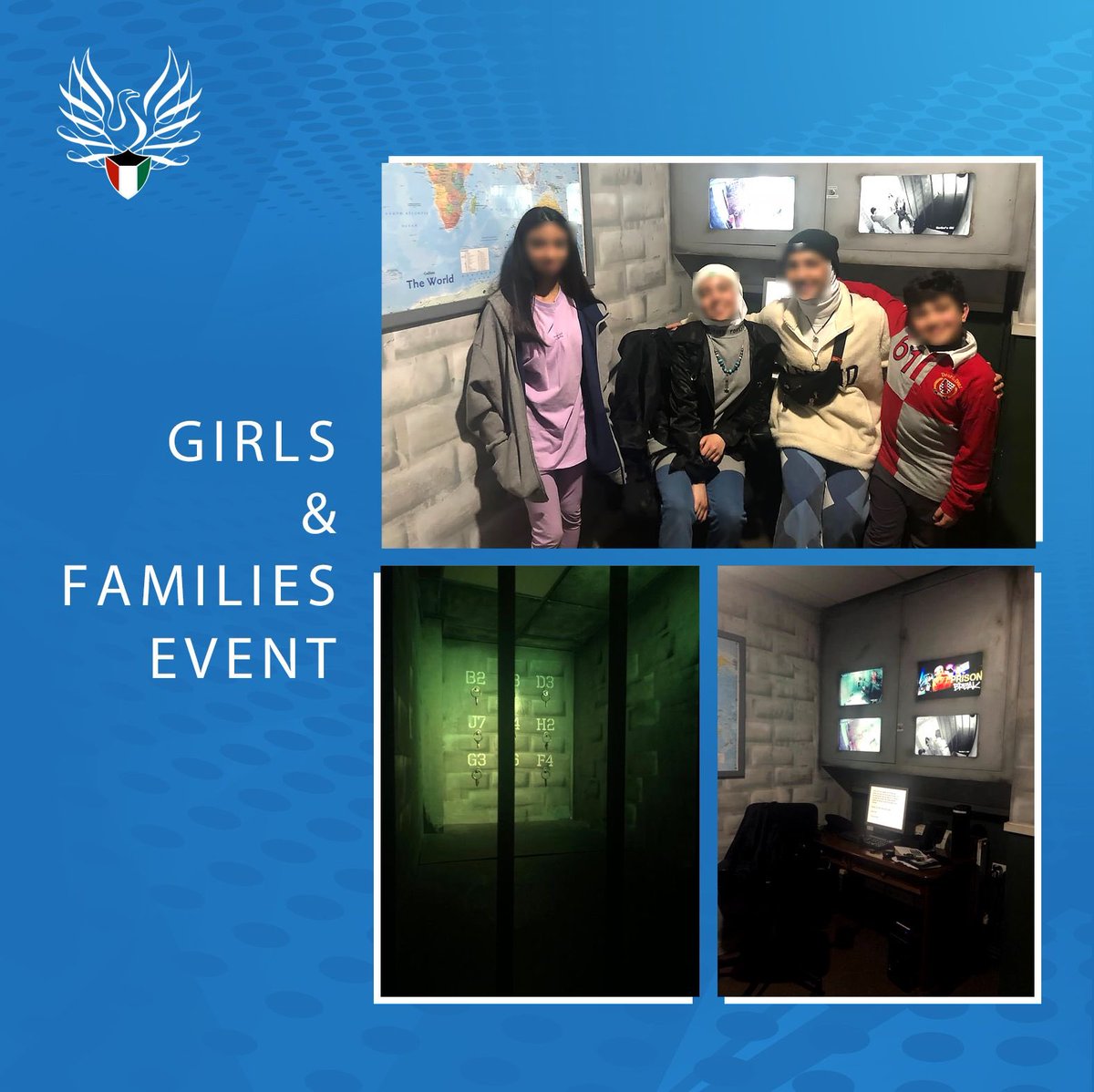 جانب من التغطية لنشاطنا
Girls &amp; families 
Event

👩🏻👩‍👧
💙